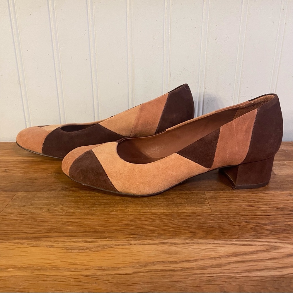 Bernardo Suede Patchwork Heels (5M)